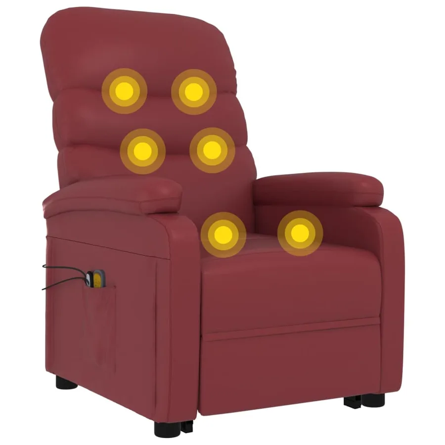 Fauteuil de massage Rouge bordeaux Similicuir - 10