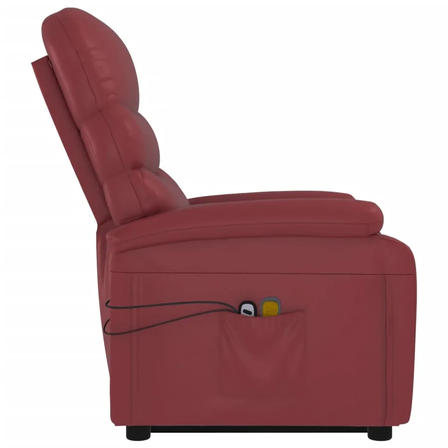 Fauteuil de massage Rouge bordeaux Similicuir - 5