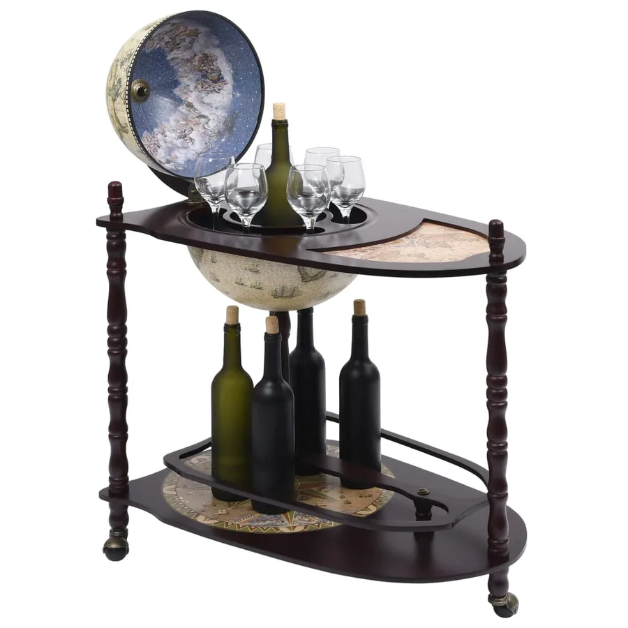 Support de vin autoportant globe Bois d'eucalyptus Vert - 2