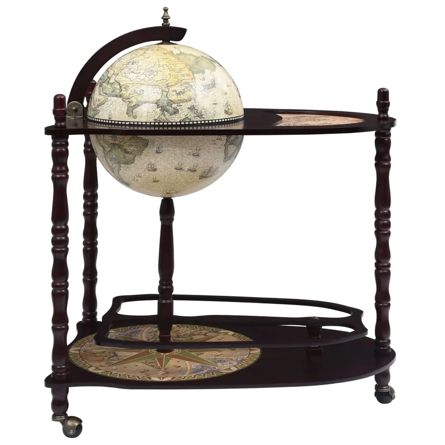 Support de vin autoportant globe Bois d'eucalyptus Vert - 3