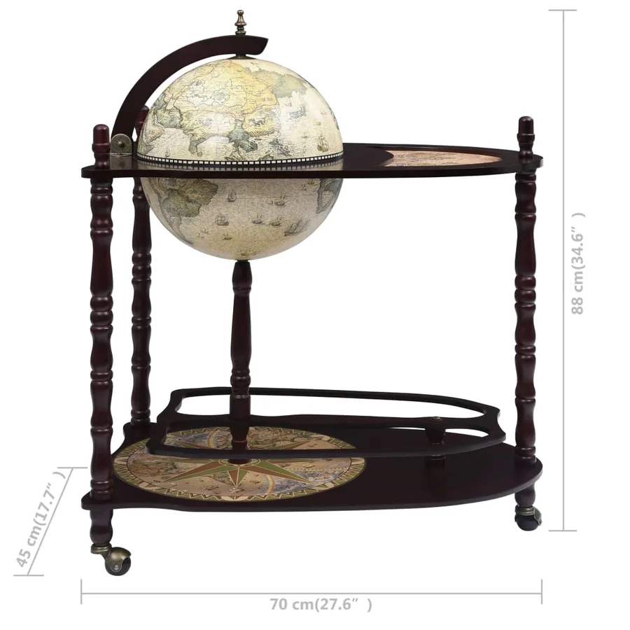 Support de vin autoportant globe Bois d'eucalyptus Vert - 8