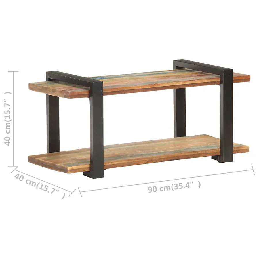 Meuble TV 90x40x40 cm Bois de récupération massif - 6