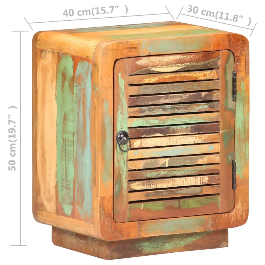Table de chevet 40 x 30 x 50 cm Bois de récupération massif - 6