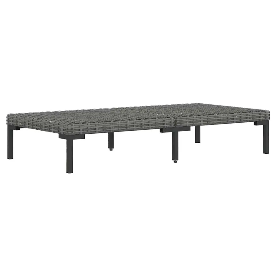 Salon de jardin 3 pcs Gris foncé Résine tressée demi-ronde - 4