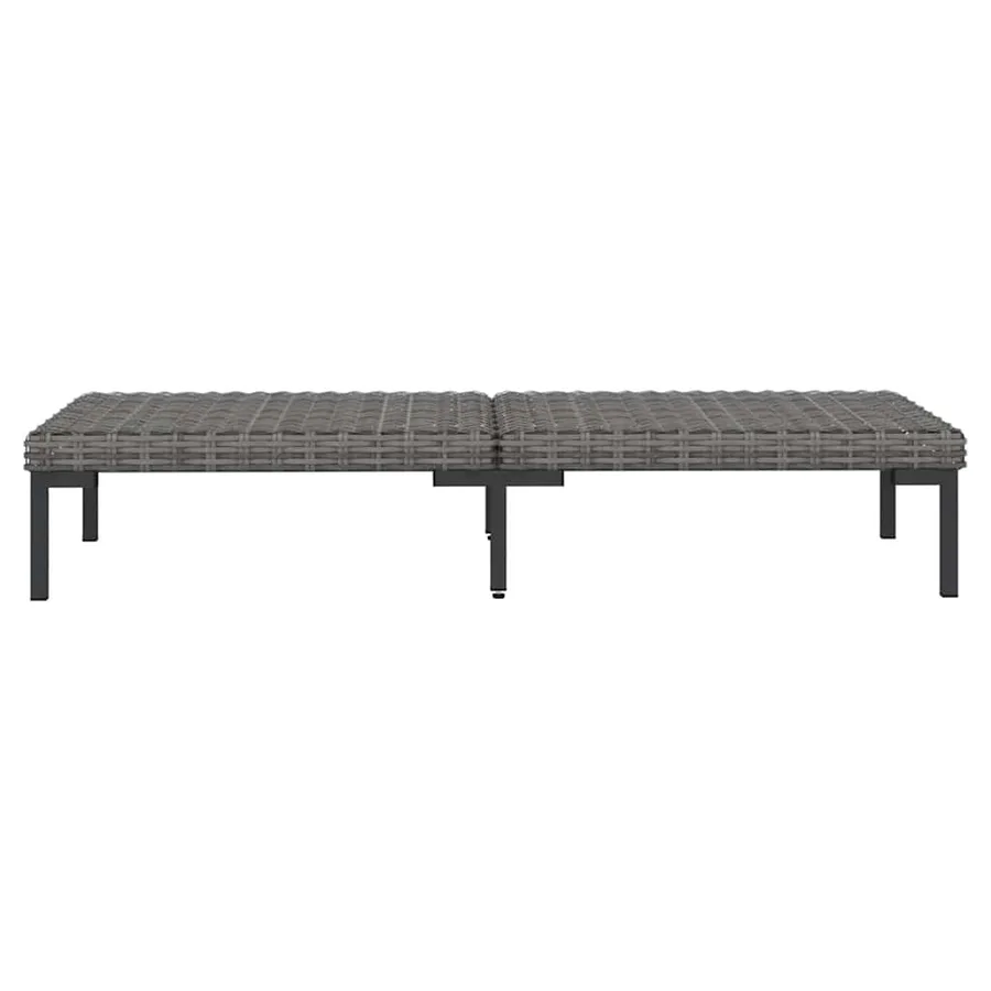 Salon de jardin 3 pcs Gris foncé Résine tressée demi-ronde - 5