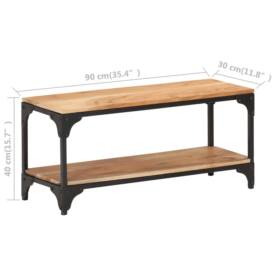 Table basse 90x30x40 cm Bois solide d'acacia - 7