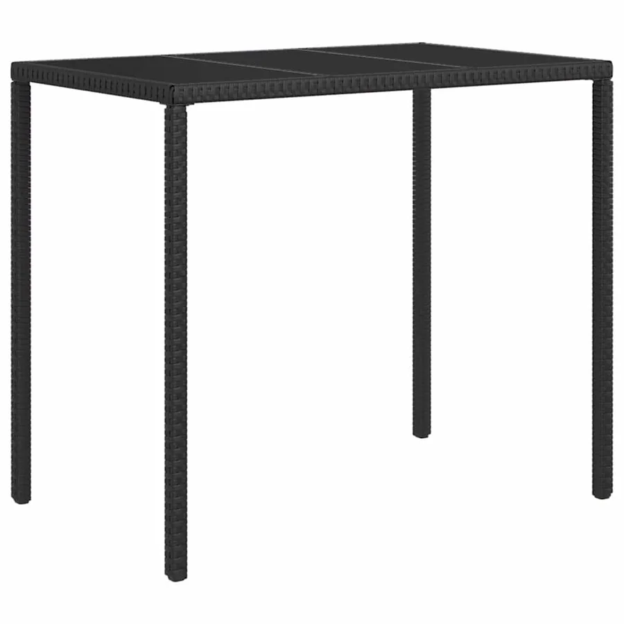 Salon de jardin 4 pcs avec coussins Noir Résine tressée - 4