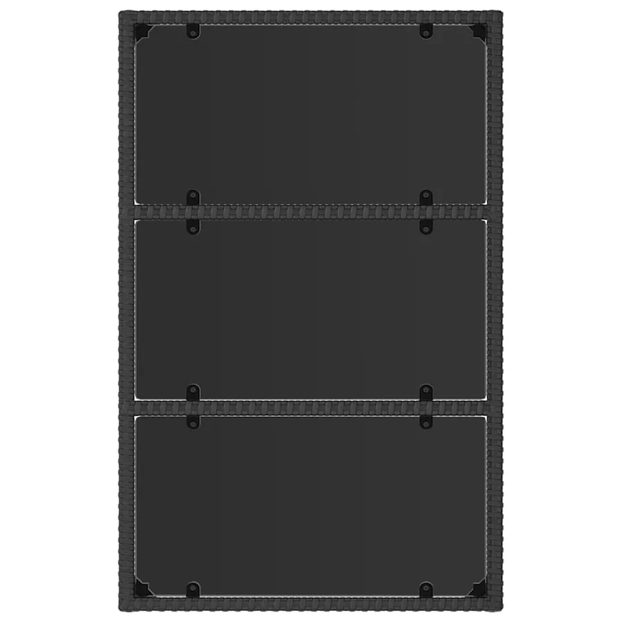 Salon de jardin 4 pcs avec coussins Noir Résine tressée - 5
