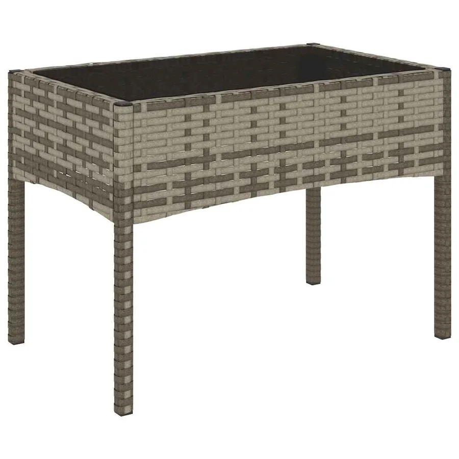 Salon de jardin 4 pcs avec coussins Gris Résine tressée - 4