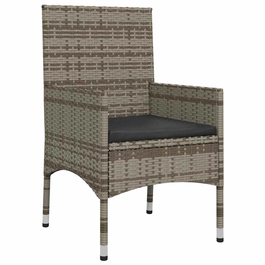 Salon de jardin 4 pcs avec coussins Gris Résine tressée - 8