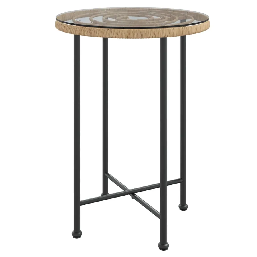 Table de salle à manger Ø55 cm Verre trempé et acier - 2