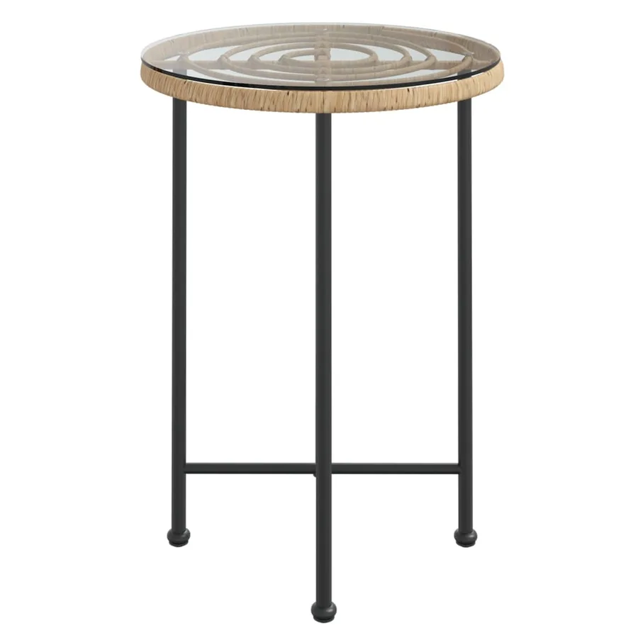 Table de salle à manger Ø55 cm Verre trempé et acier - 3