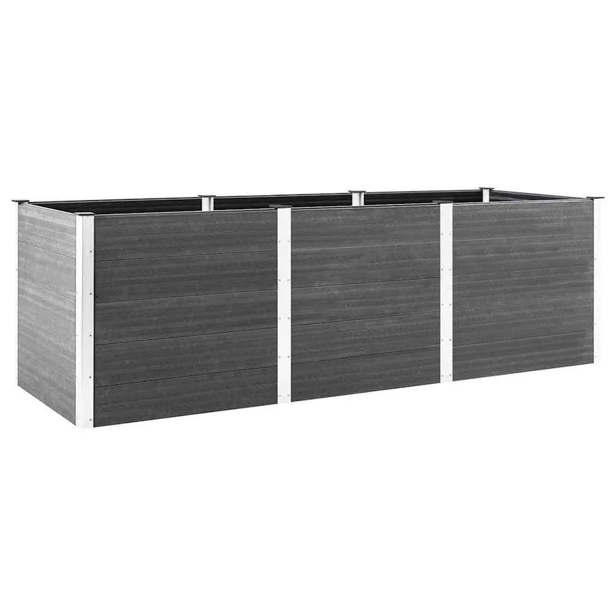 Plate-forme surélevée de jardin 300x100x91 cm WPC Gris - 2