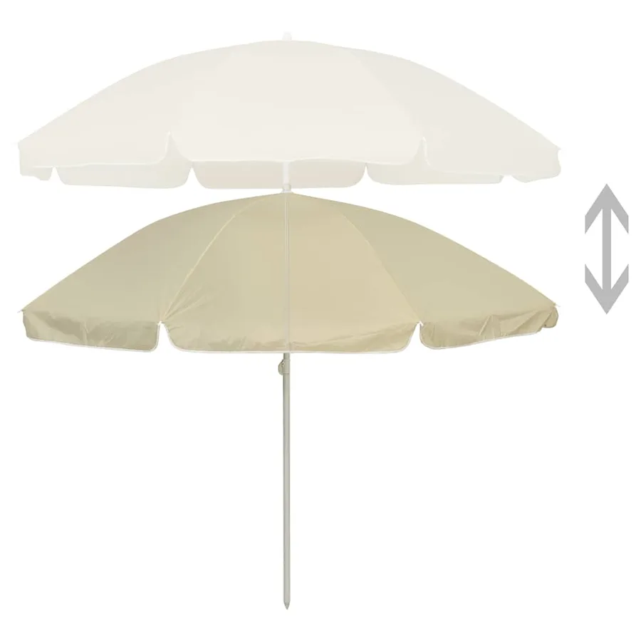Parasol de plage jaune sable 240 cm - 2