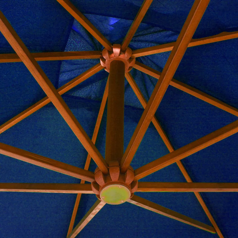 Parasol de jardin suspendu avec mât bleu azuré bois de sapin - 4