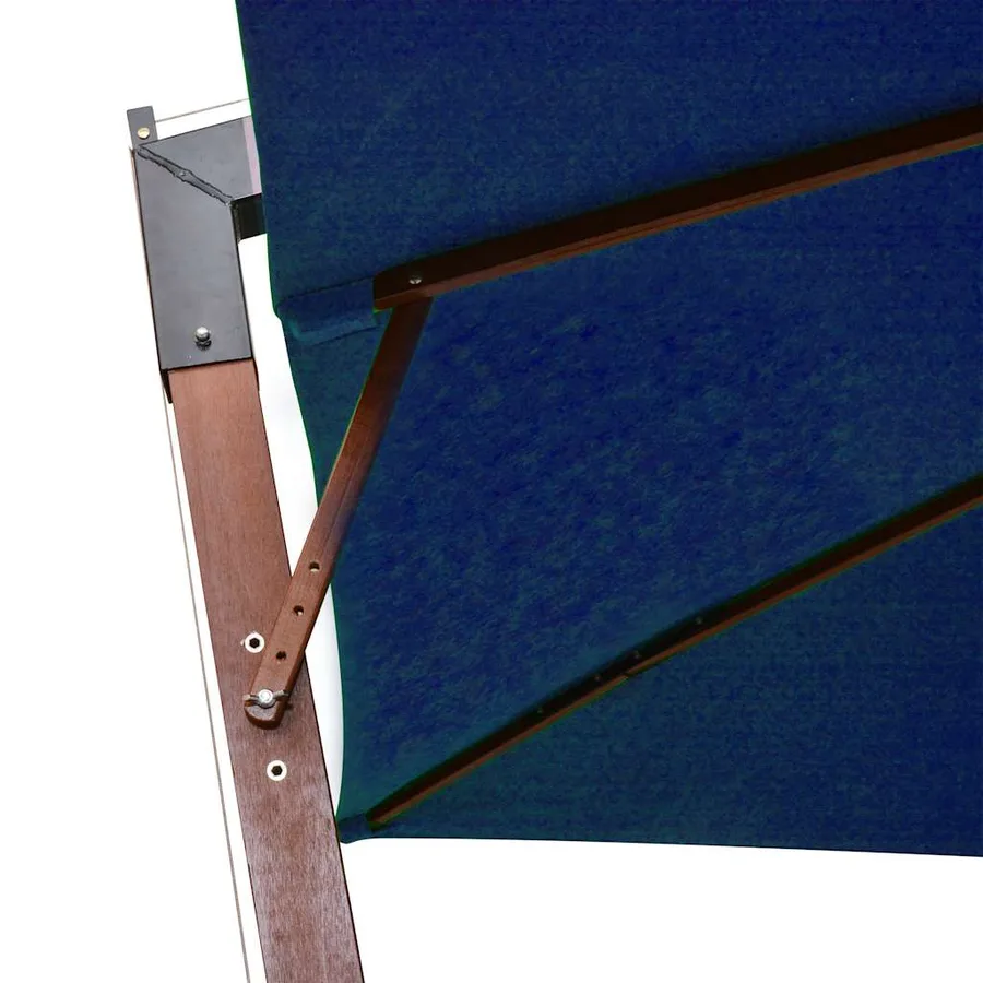 Parasol de jardin suspendu avec mât bleu azuré bois de sapin - 5