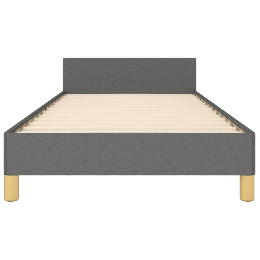 Cadre de lit sans matelas gris foncé 100x200 cm tissu - 5