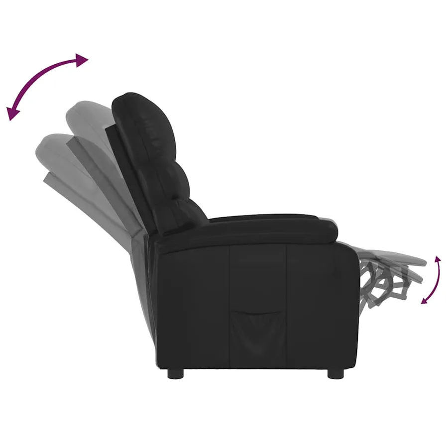 Fauteuil inclinable Noir Similicuir - 5