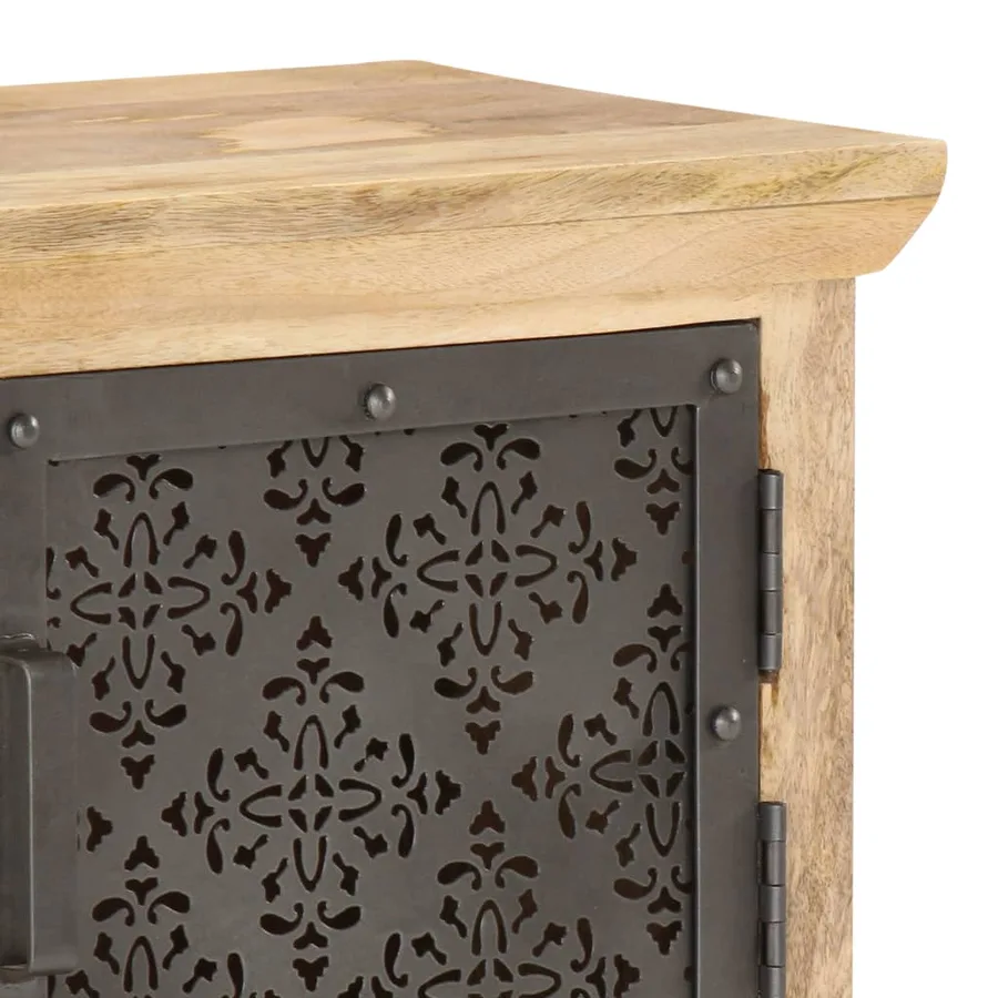 Meuble TV avec portes en acier 120x30x40 cm Bois de manguier - 6