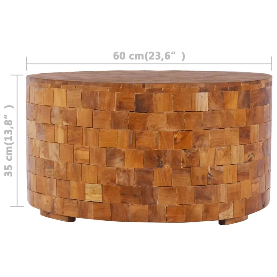 Table basse 60x60x35 cm Bois de teck massif - 3