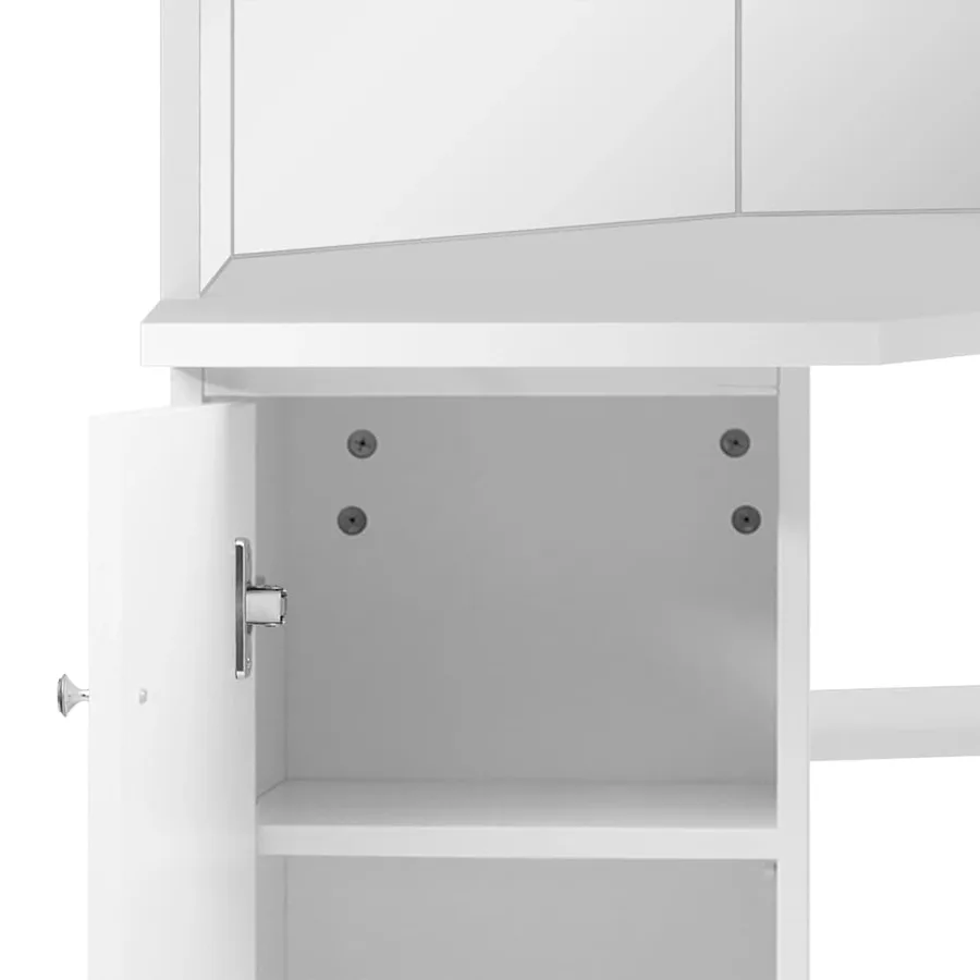 Coiffeuse d'angle Table de maquillage cosmétique Blanc - 8