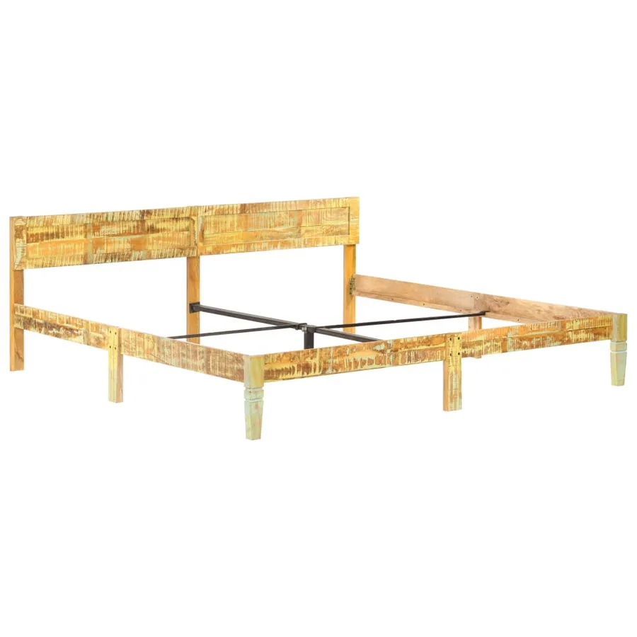 Cadre de lit sans matelas Bois de récupération massif 200x200cm - 10