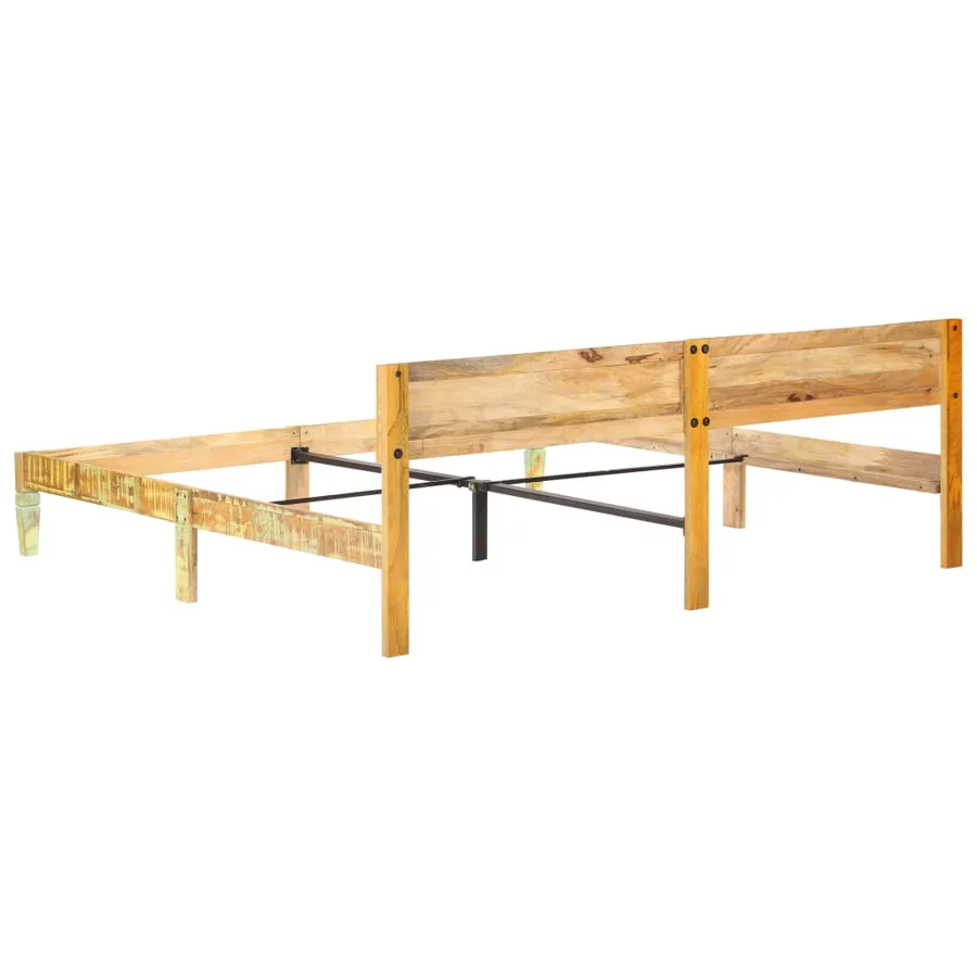 Cadre de lit sans matelas Bois de récupération massif 200x200cm - 5
