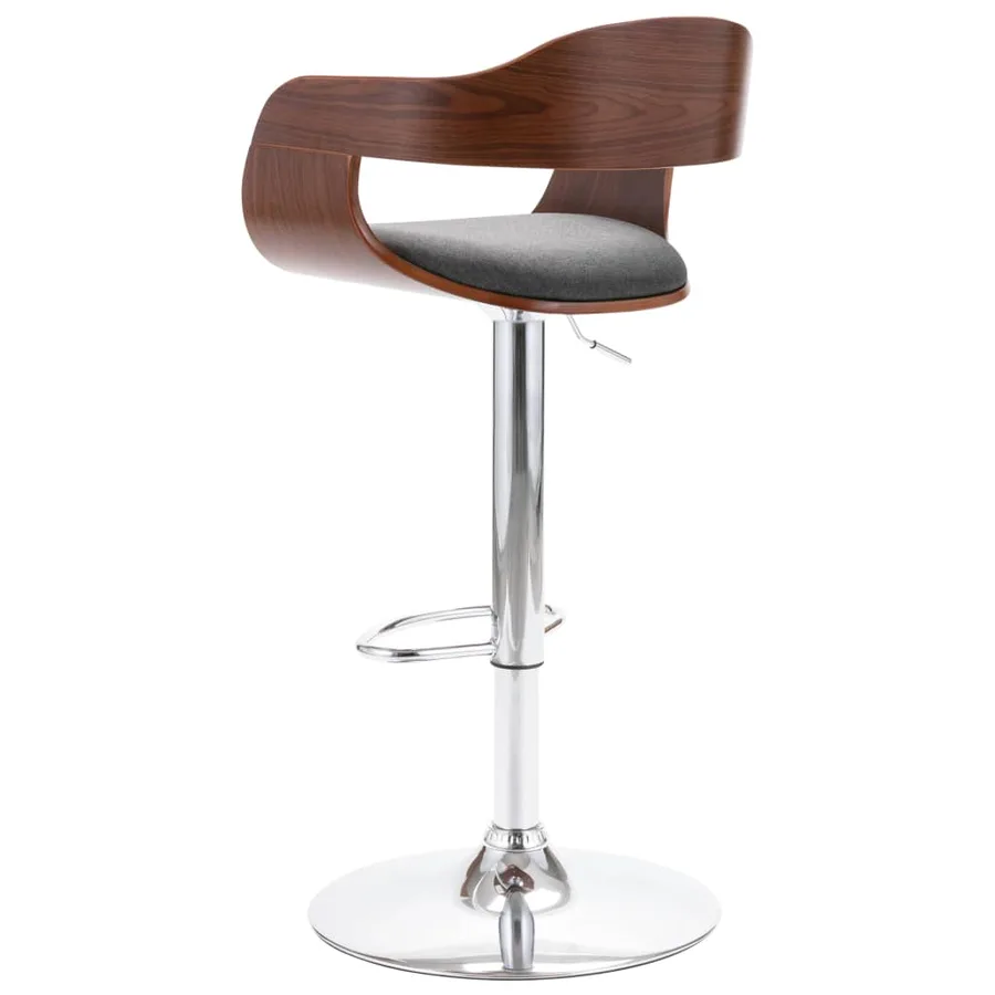 Tabouret de bar Contreplaqué et tissu gris - 3