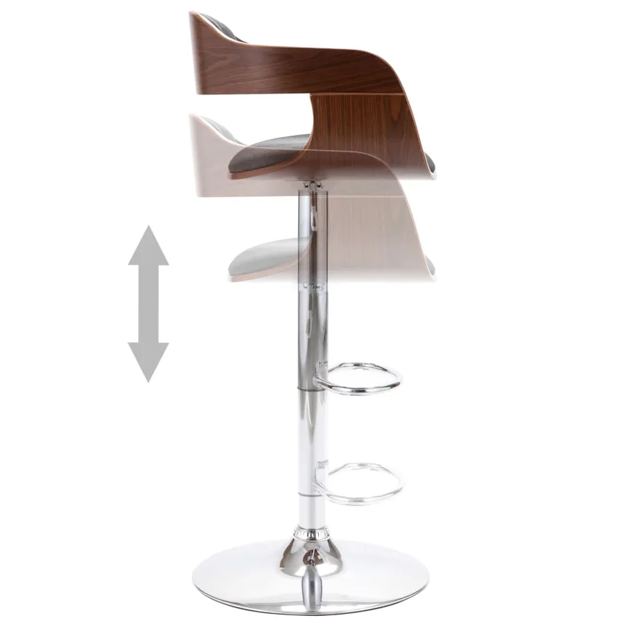 Tabouret de bar Contreplaqué et tissu gris - 4
