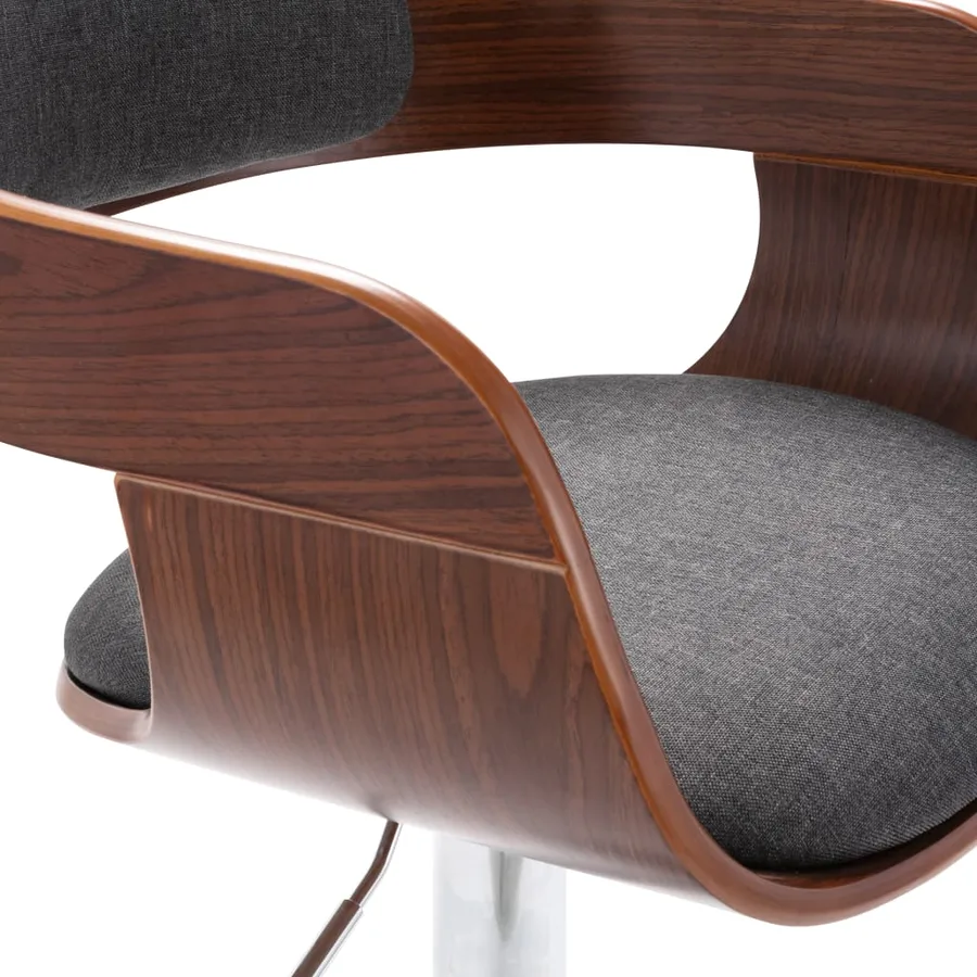 Tabouret de bar Contreplaqué et tissu gris - 5