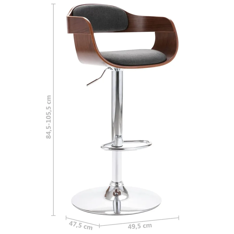Tabouret de bar Contreplaqué et tissu gris - 7