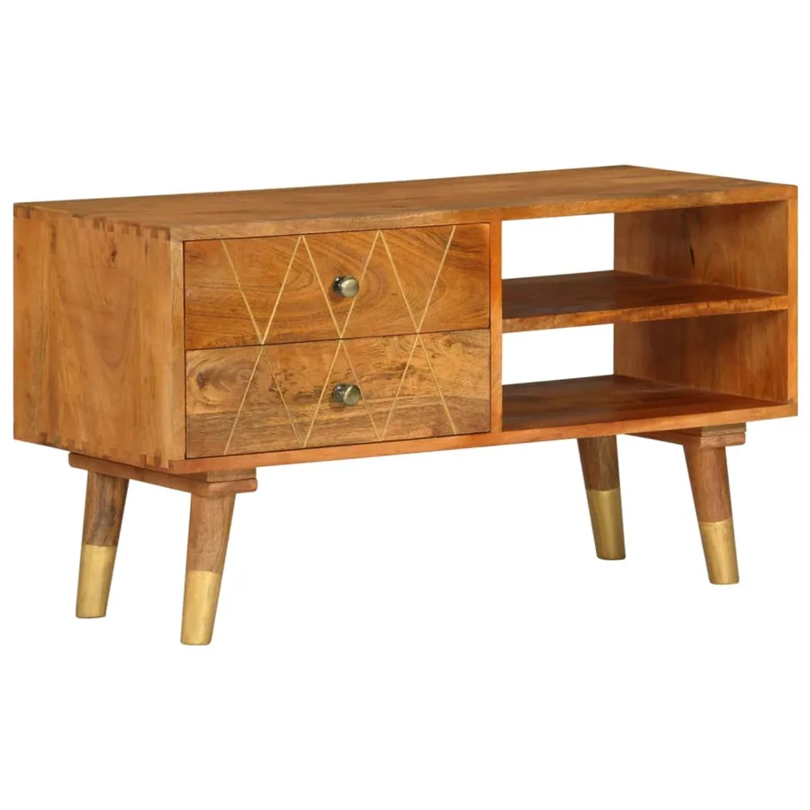 Meuble TV 85x35x47 cm Bois massif de manguier - 12