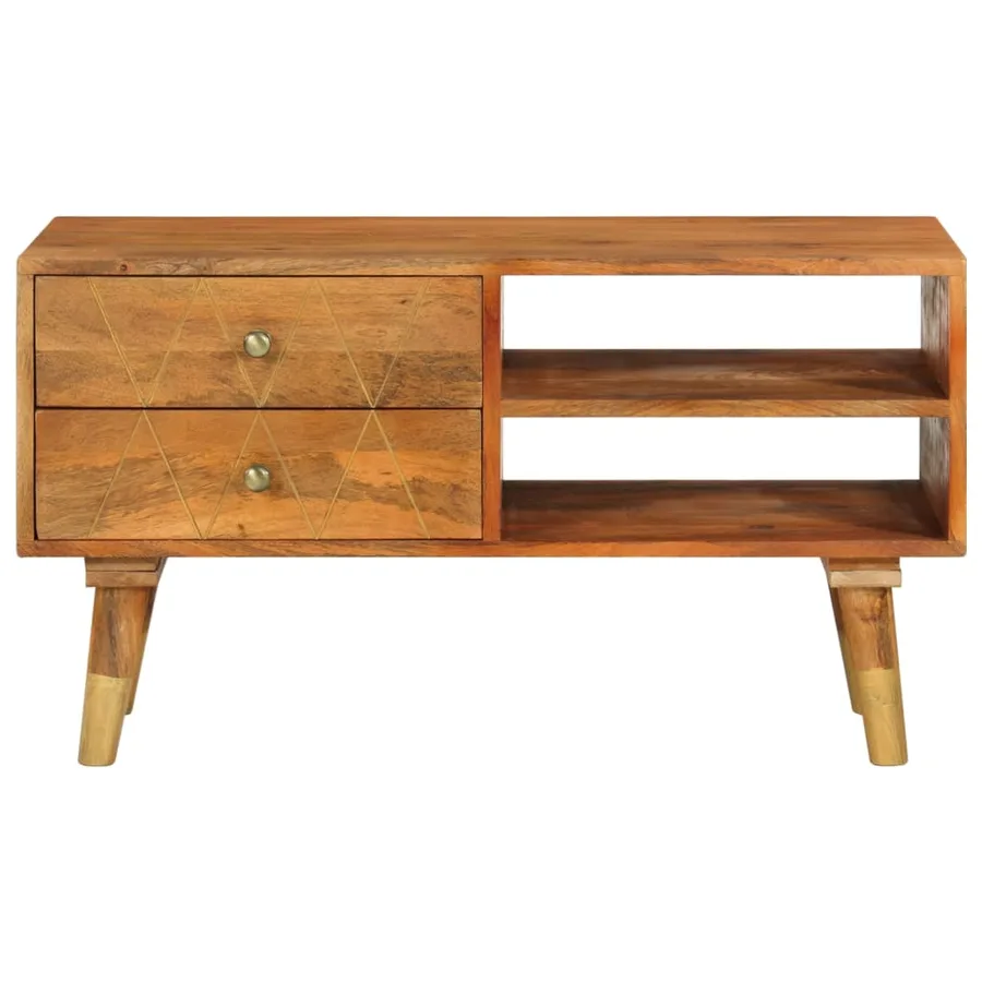 Meuble TV 85x35x47 cm Bois massif de manguier - 3