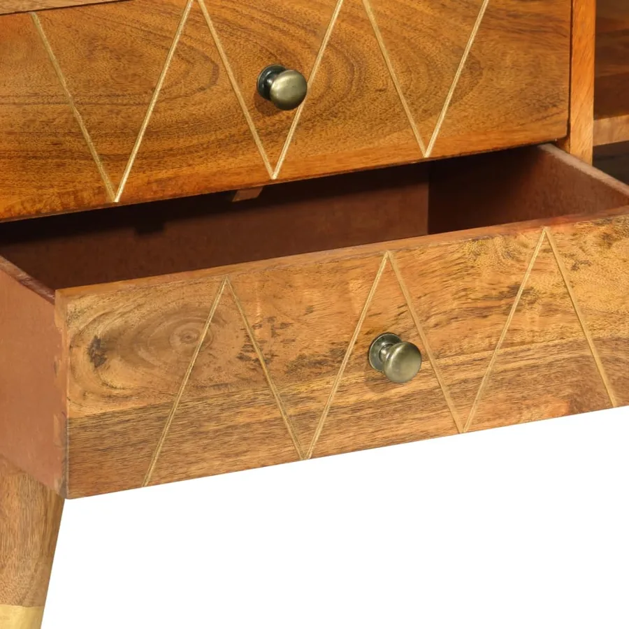 Meuble TV 85x35x47 cm Bois massif de manguier - 5