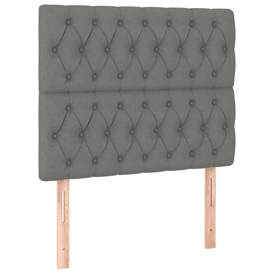 Cadre de lit sans matelas gris foncé 100x200 cm tissu - 8