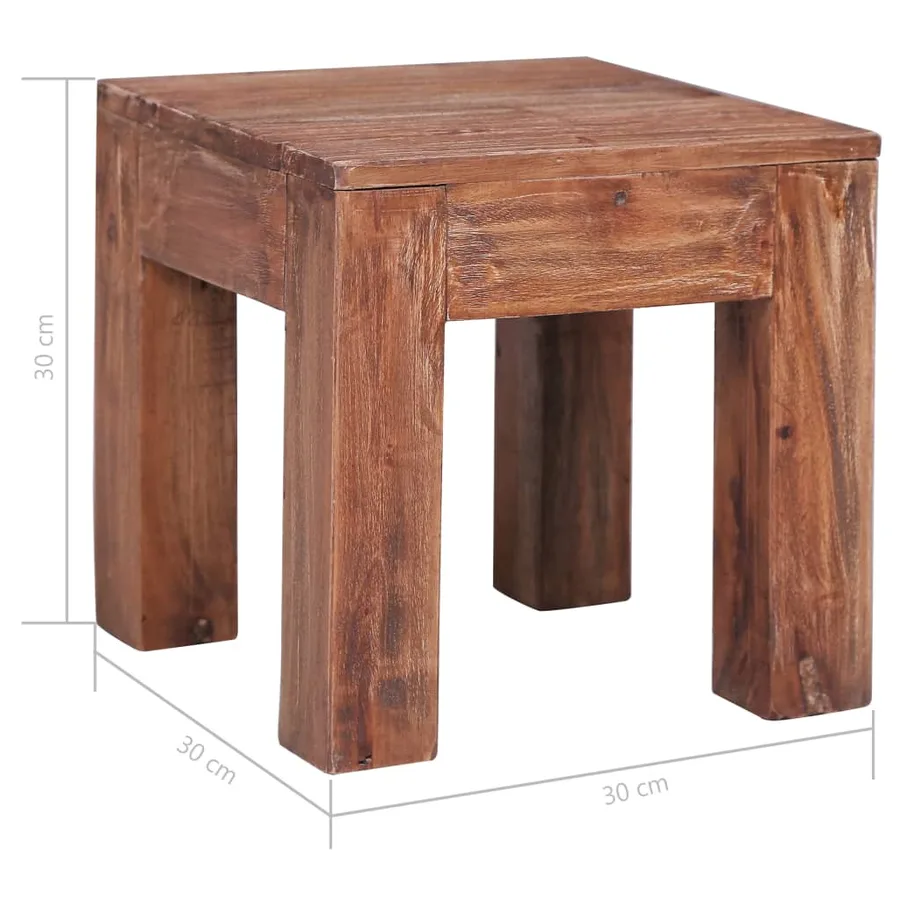 Table basse 30x30x30 cm bois d'acajou massif - 5