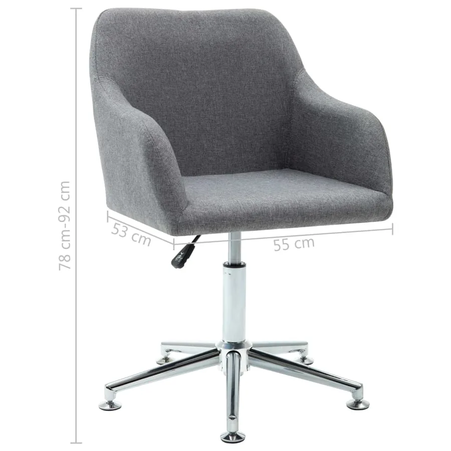 Chaise pivotante à manger gris clair tissu - 8