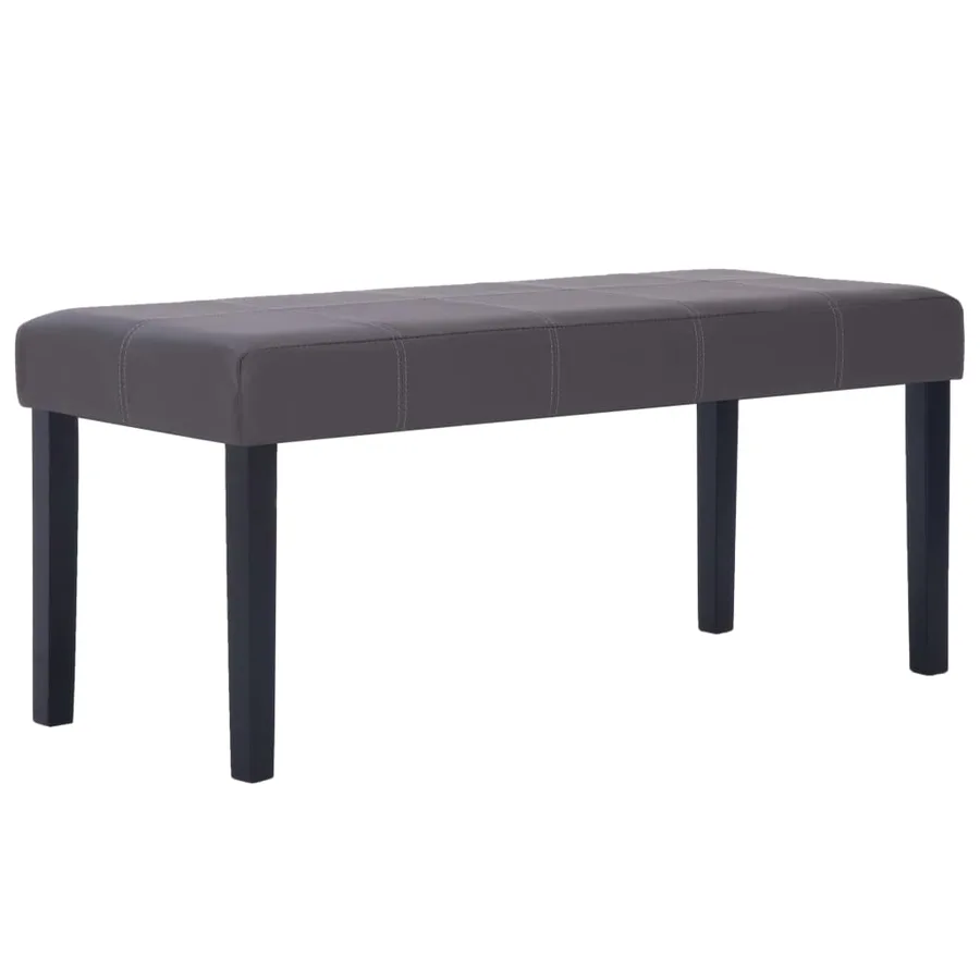 Banc 106 cm gris similicuir - 2