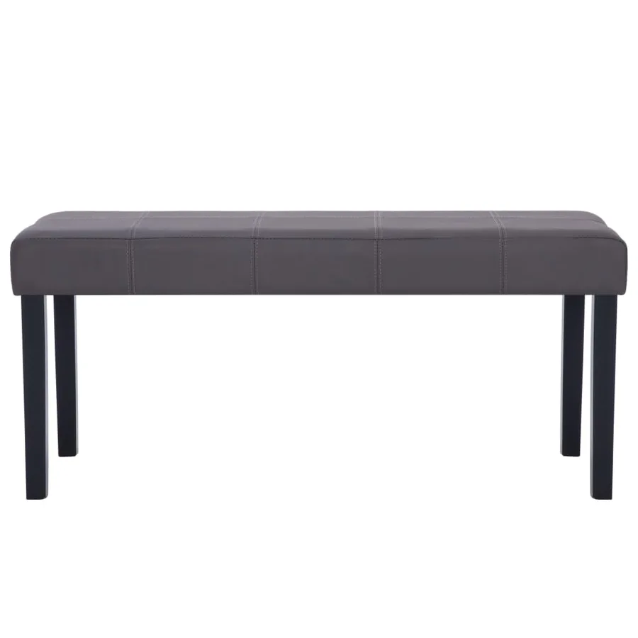 Banc 106 cm gris similicuir - 3