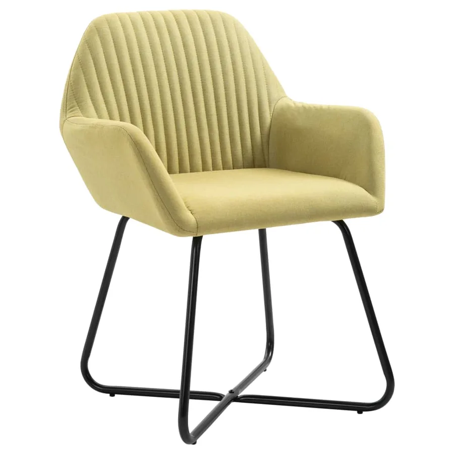 Chaises à manger lot de 6 vert tissu - 2
