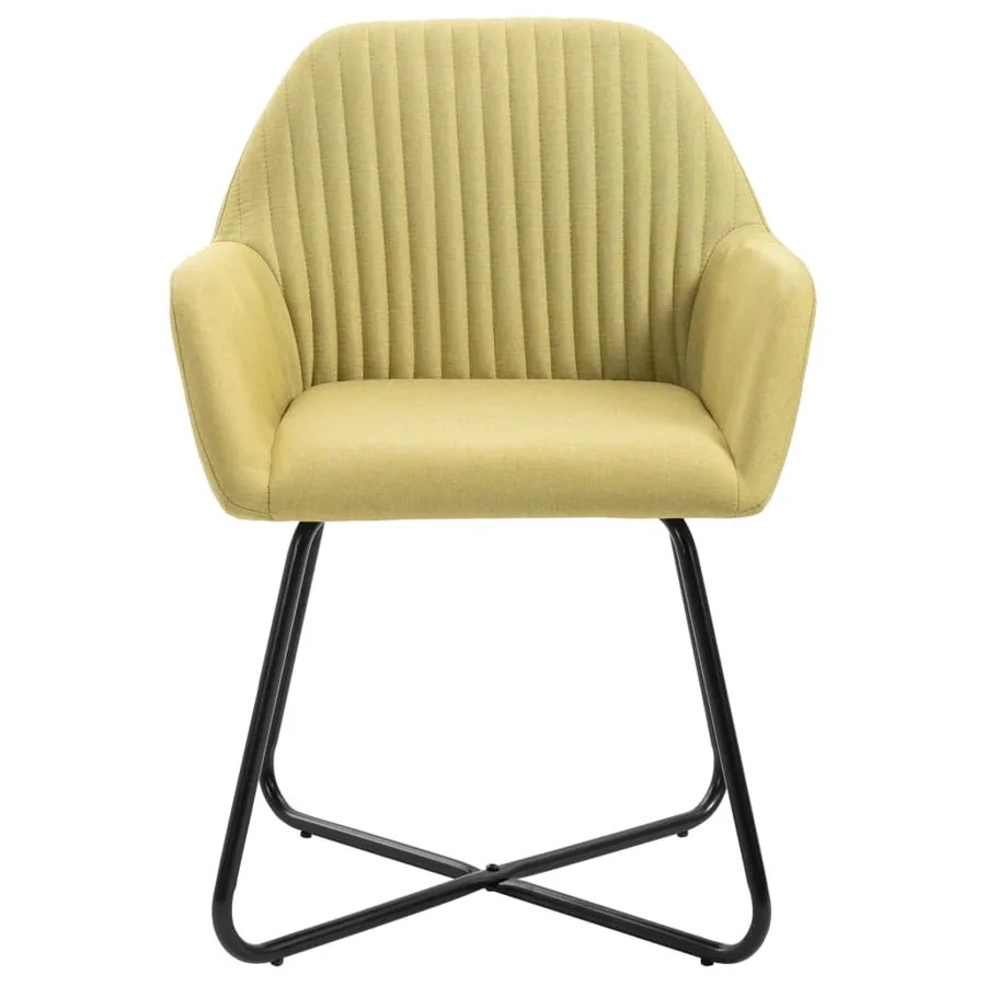 Chaises à manger lot de 6 vert tissu - 3