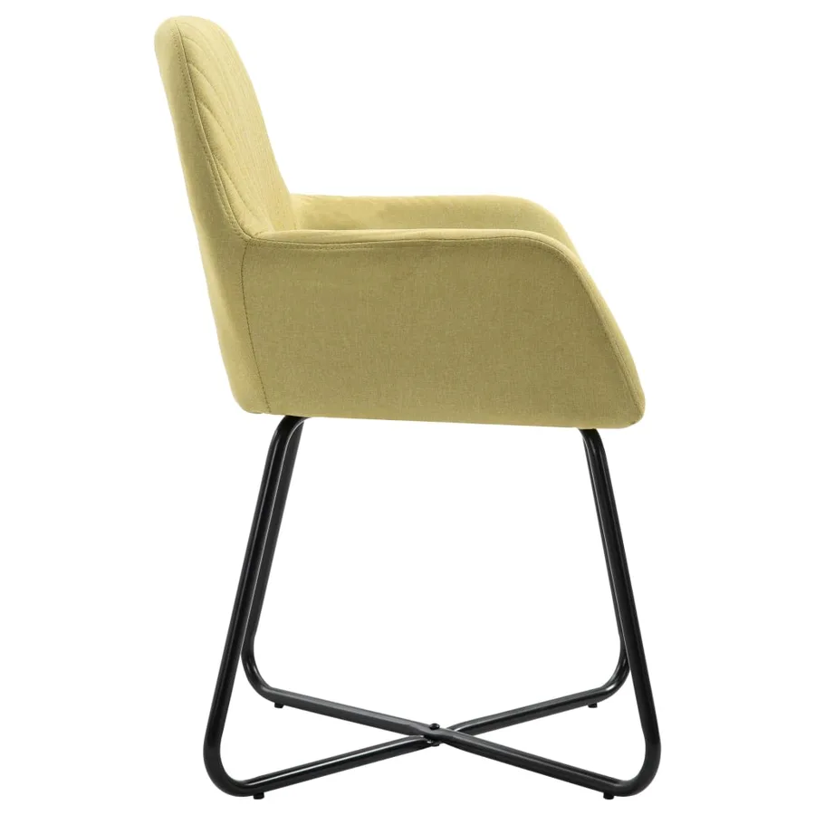 Chaises à manger lot de 6 vert tissu - 4