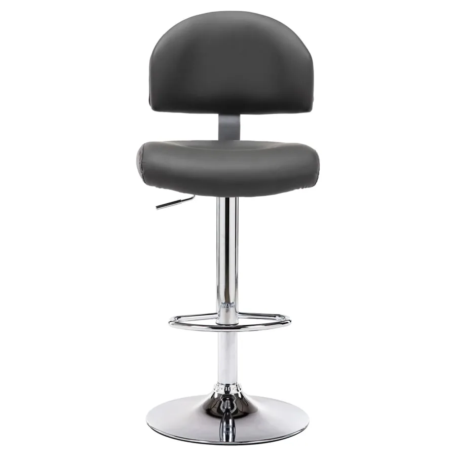 Tabourets de bar lot de 2 gris similicuir - 4