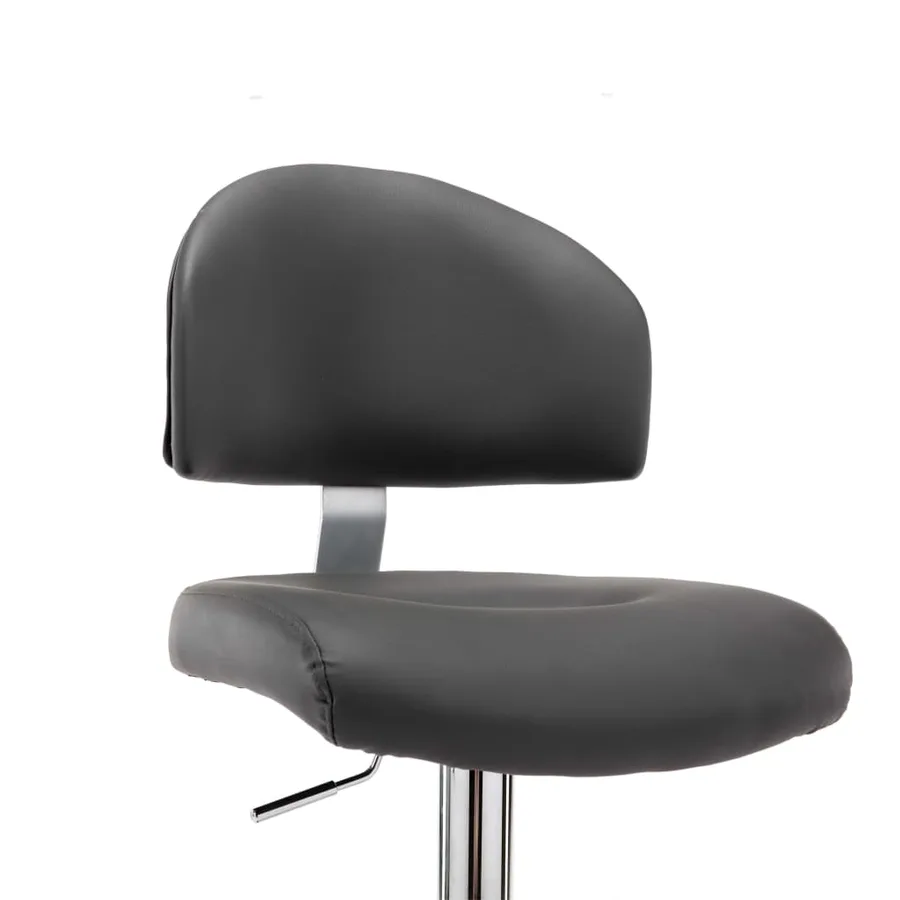 Tabourets de bar lot de 2 gris similicuir - 7