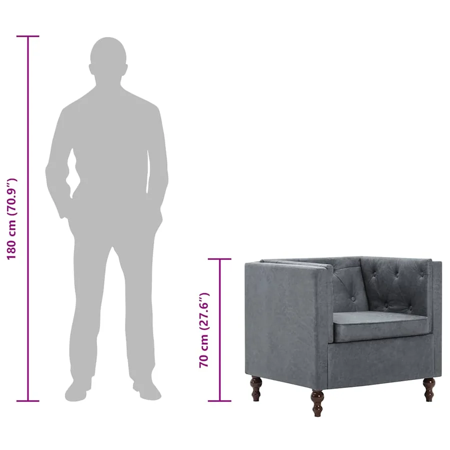 Fauteuil gris tissu - 10