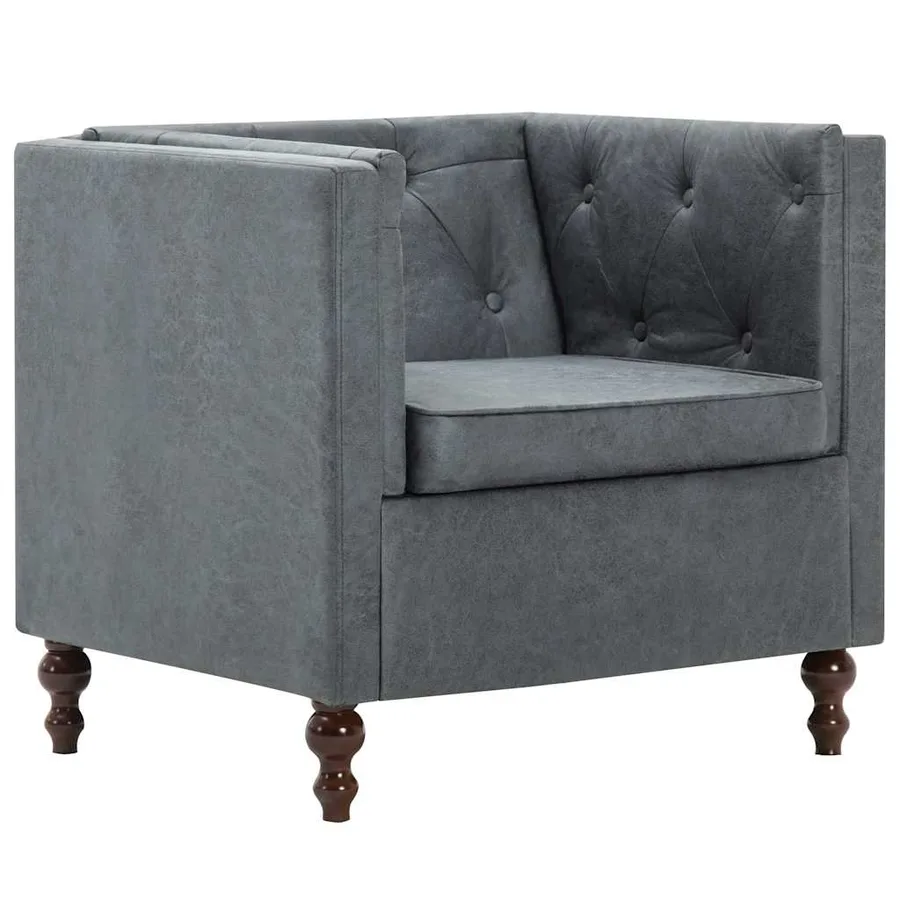 Fauteuil gris tissu - 2