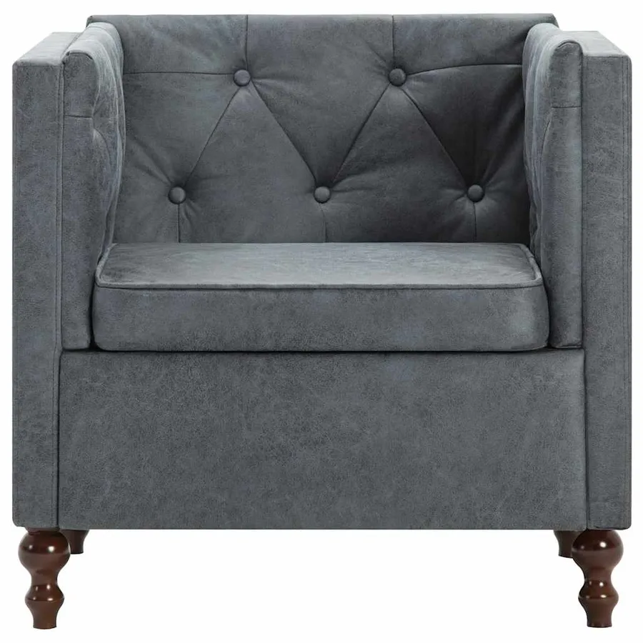 Fauteuil gris tissu - 3