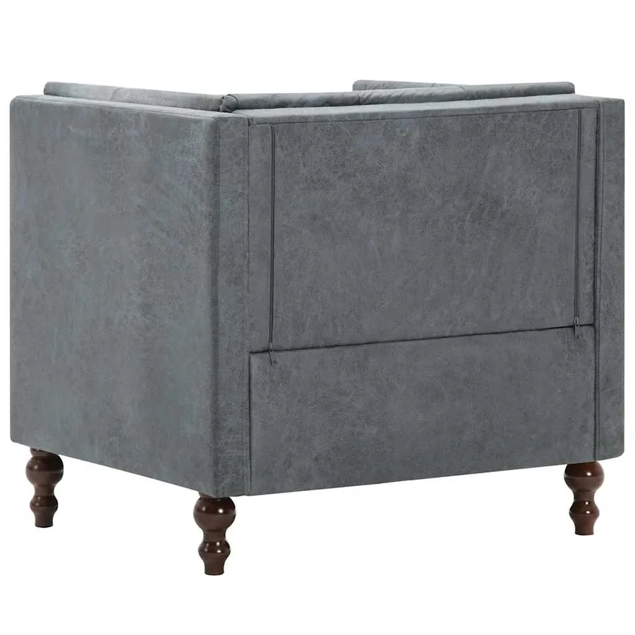 Fauteuil gris tissu - 5