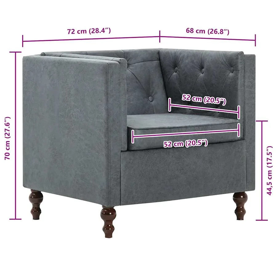 Fauteuil gris tissu - 9