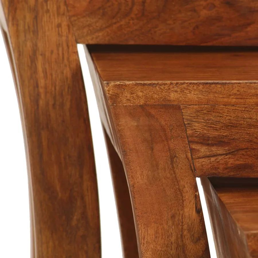 Table gigogne 3 pcs Bois massif d'acacia 50x35x50 cm Marron - 7